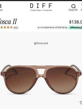 Diff Eyewear Tosca II Brown Gradient Aviator Sunglasses